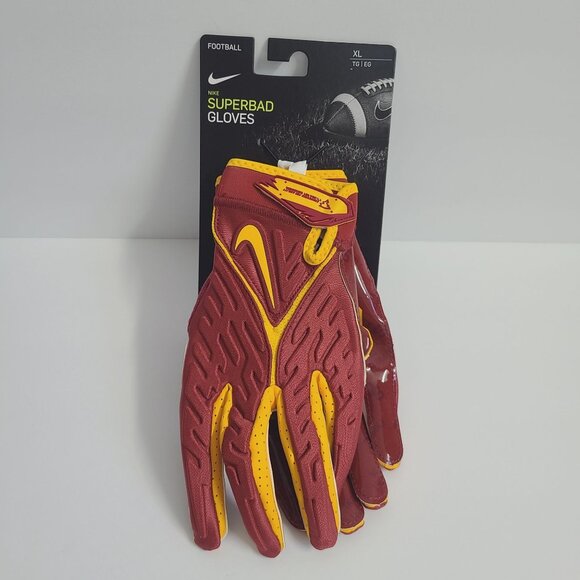 Nike Superbad 6.0 Football Gloves NCAA USC Trojans FN5517-644 Size XL